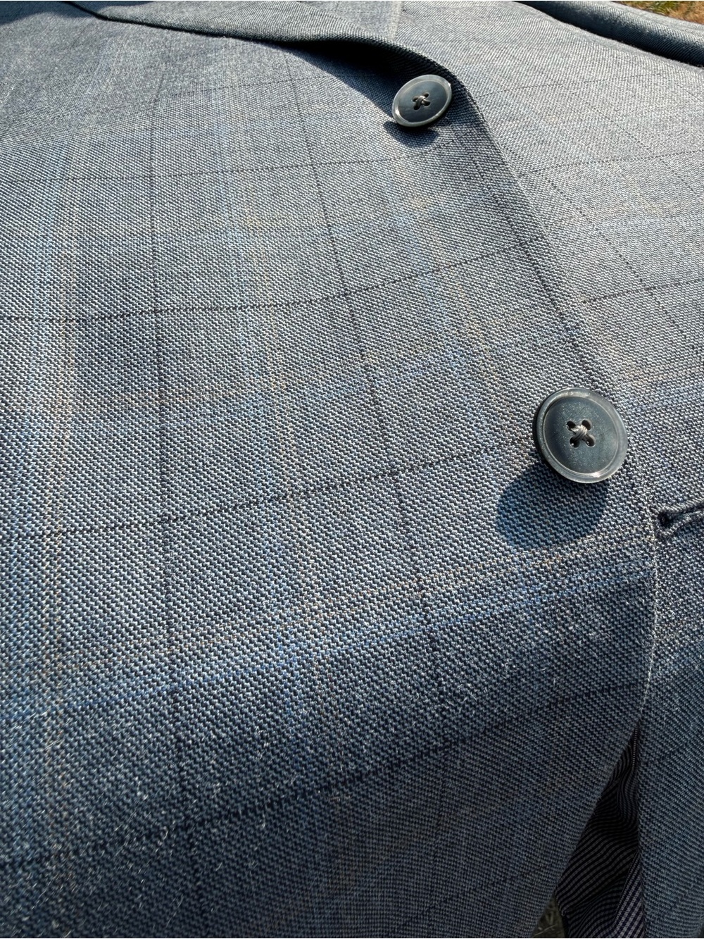 Jack Victor Exclusive Wool Silk Windowpane Blazer Jacket Mens 42L Sport Coat